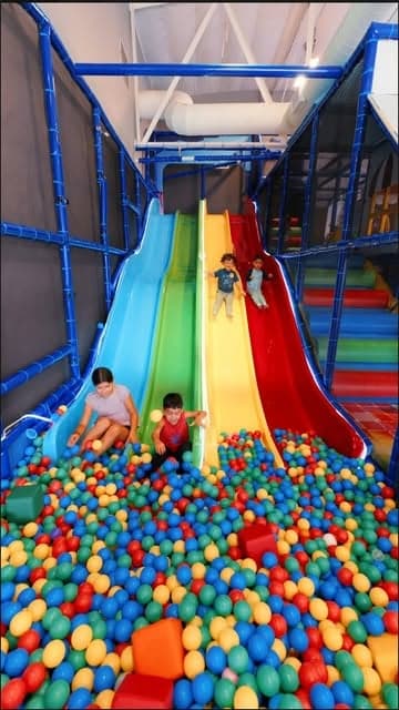 Kids on the slides